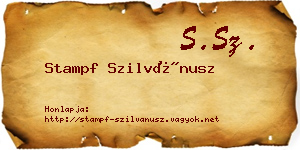 Stampf Szilvánusz névjegykártya